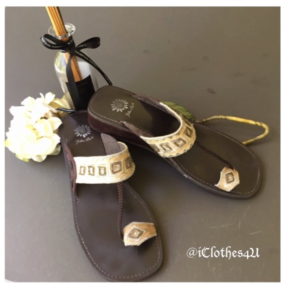 Yellow Box Shoes - Yellow Box Wedge Embellished Toe Ring Sandal